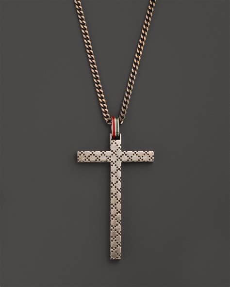 gucci cross necklace men|gucci necklace with heart pendant.